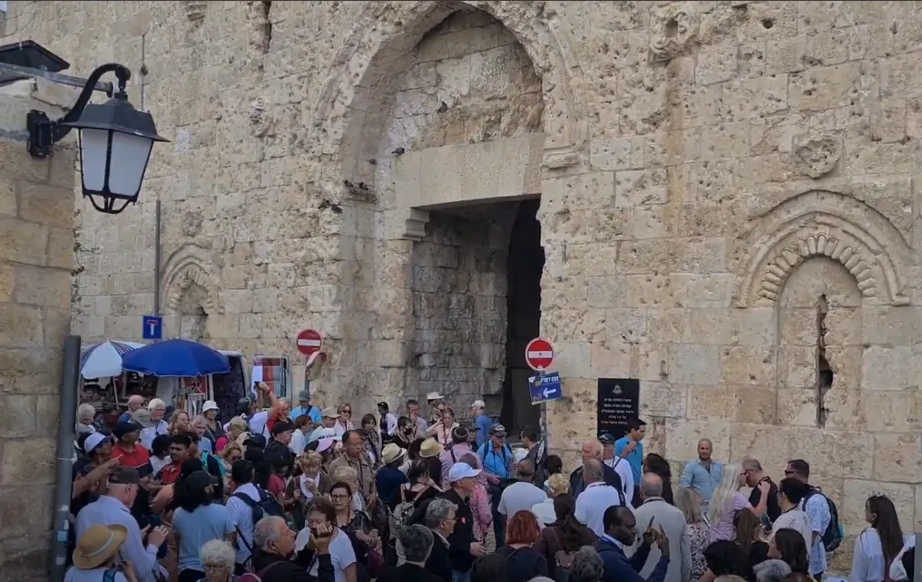 Puerta de Sion en el barrio judío de jerusalén